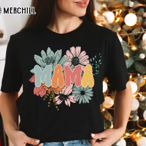 Retro Floral Mama T-Shirt Gifts for Mum Ideas