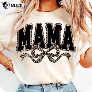 Retro Mama Leopard Coquette Bow Tee Gifts for Mothers Day 2025 3