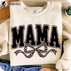 Retro Mama Leopard Coquette Bow Tee Gifts for Mothers Day 2025 4
