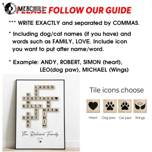 Scrabble Family Name Poster Unframed Gift Present For Mom 7