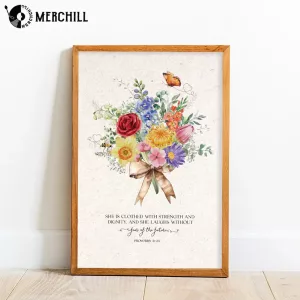 She Is Clothed With Strength Poster Mothers Day Gifts 4
