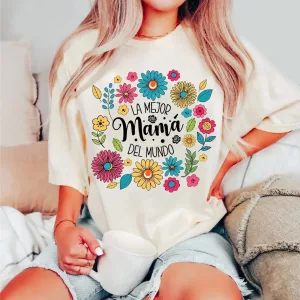 Spanish Mothers Day Retro Madre Shirt Gifts for Mom Birthday 2