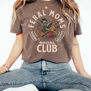 Vintage Feral Moms Social Club Shirt Unique Mothers Day Gift Ideas 5