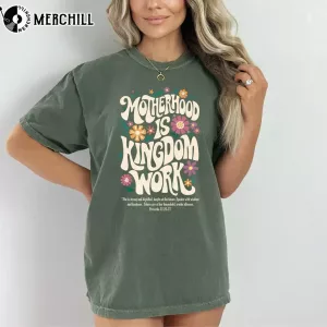 Vintage Motherhood is Kingdom Work T Shirt Gift Ideas for Mum 2
