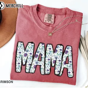 Vintage floral Mama Graphic Tee Great Mothers Day Gift Ideas 5