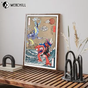 Violet vs Scarlett Battle Poster Vintage Pokemon Wall Art for Fan