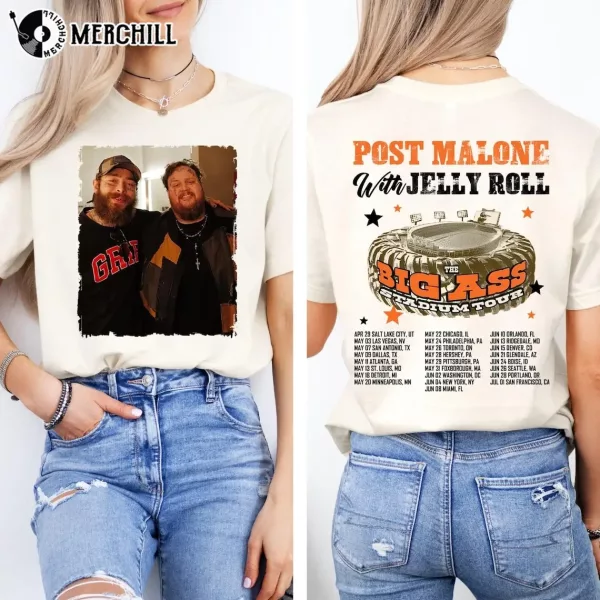 Concert Tour Jelly Roll Post Malone Graphic Tee