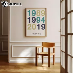 Custom Year Poster Personalized Family Art Fathers Day Gift