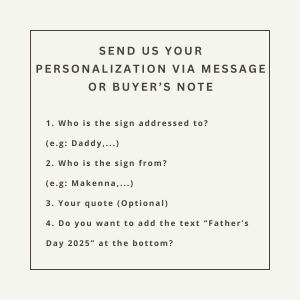 DIY Hand Print Sign Poster Custom Gifts for Dad