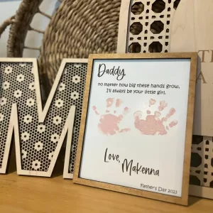 DIY Hand Print Sign Poster Custom Gifts for Dad 4