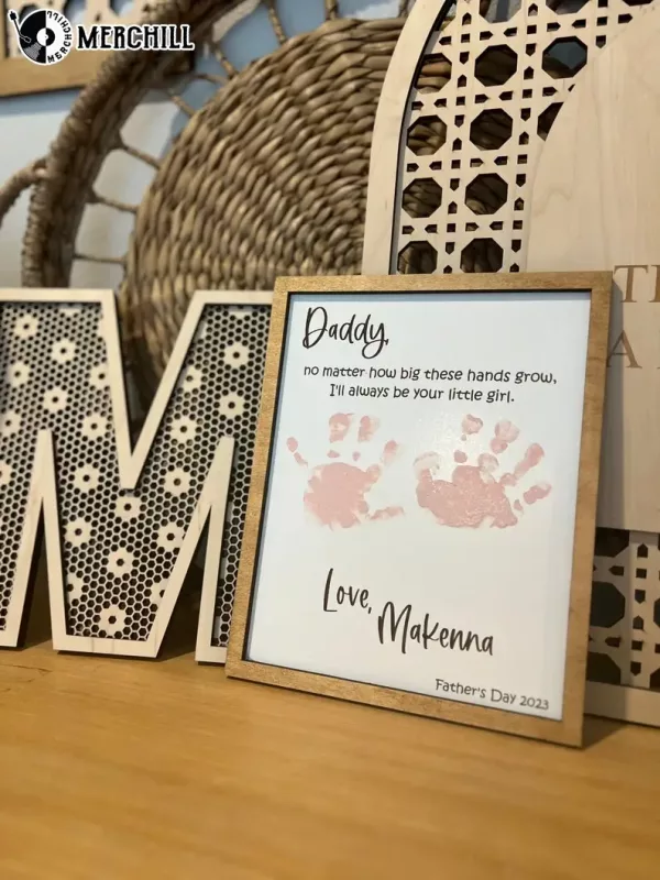 DIY Hand Print Sign Poster Custom Gifts for Dad