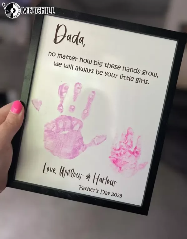 DIY Hand Print Sign Poster Custom Gifts for Dad