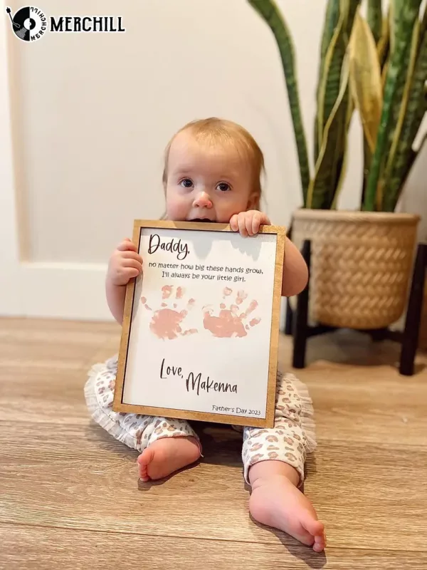 DIY Hand Print Sign Poster Custom Gifts for Dad