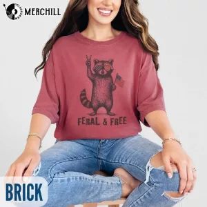 Funny Feral Free Raccoon Shirt 4th of july Gift Ideas 3