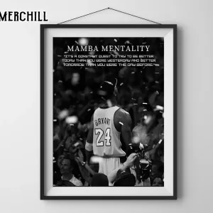 Mamba Mentality Motivation Quotes Poster Lakers Gifts for Men 2