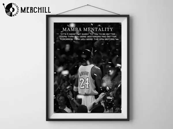 Mamba Mentality Motivation Quotes Poster Lakers Gifts for Men