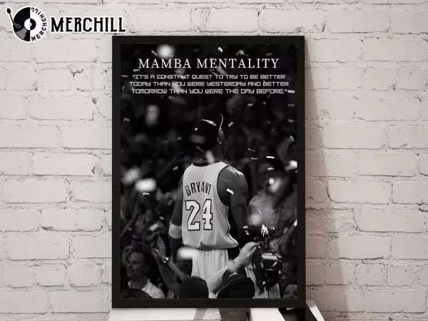 Mamba Mentality Motivation Quotes Poster Lakers Gifts for Men