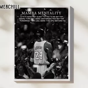 Mamba Mentality Motivation Quotes Poster Lakers Gifts for Men