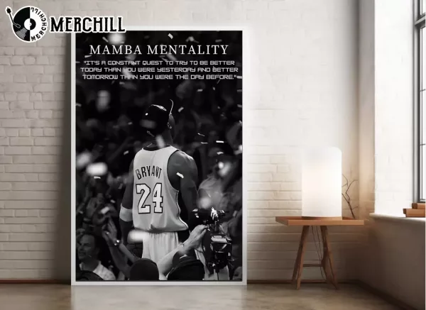Mamba Mentality Motivation Quotes Poster Lakers Gifts for Men