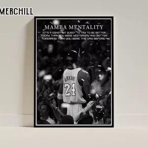 Mamba Mentality Motivation Quotes Poster Lakers Gifts for Men