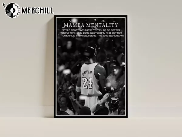 Mamba Mentality Motivation Quotes Poster Lakers Gifts for Men