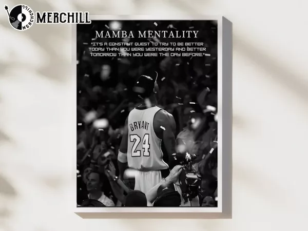 Mamba Mentality Motivation Quotes Poster Lakers Gifts for Men