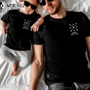 Matching Personalized Dad & Baby T Shirt Gift for Fathers Day