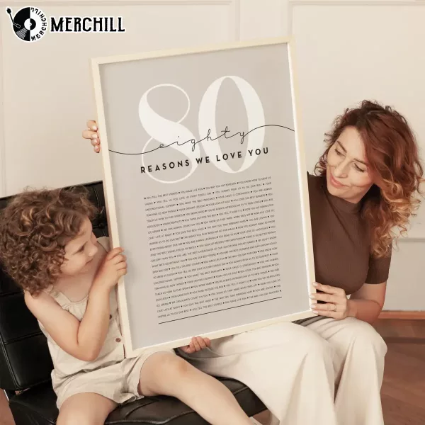 Reasons We Love You Poster Custom Birthday Gifts