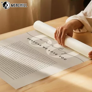 Reasons We Love You Poster Custom Birthday Gifts