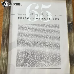 Reasons We Love You Poster Custom Birthday Gifts 6