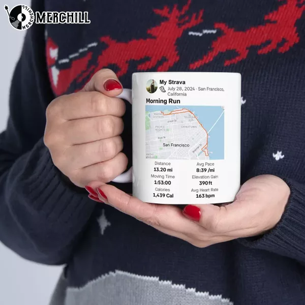Strava Map Coffee Mug Custom Gift for Father’s Day