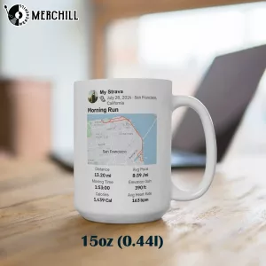 Strava Map Coffee Mug Custom Gift for Fathers Day 3