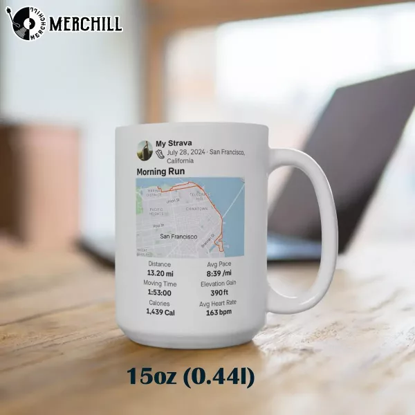 Strava Map Coffee Mug Custom Gift for Father’s Day