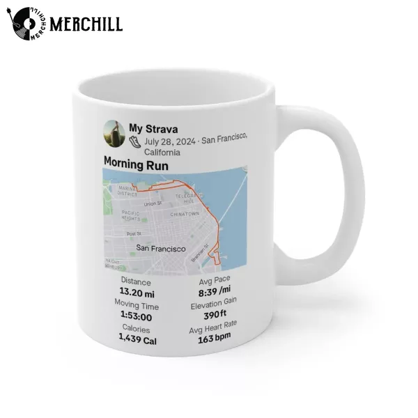 Strava Map Coffee Mug Custom Gift for Father’s Day