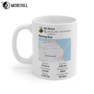 Strava Map Coffee Mug Custom Gift for Fathers Day 5