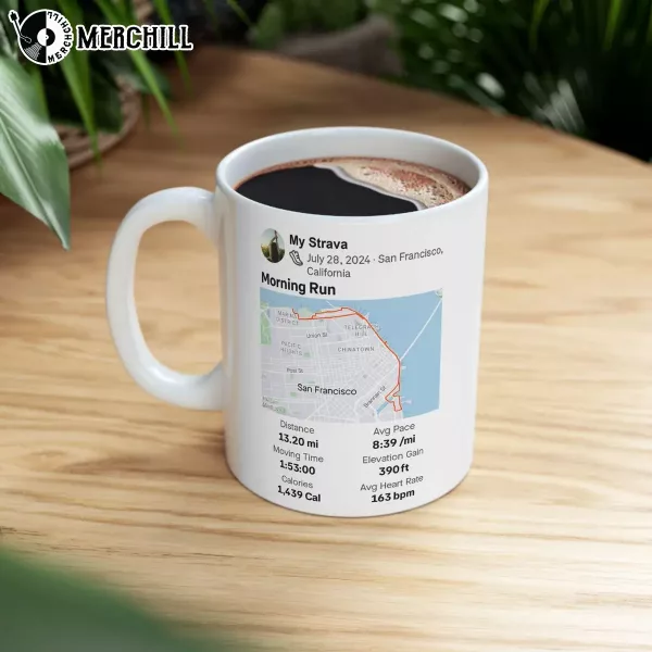 Strava Map Coffee Mug Custom Gift for Father’s Day