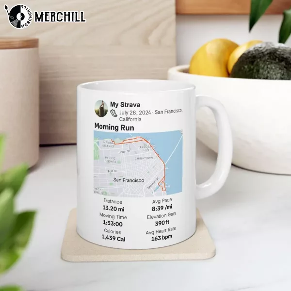 Strava Map Coffee Mug Custom Gift for Father’s Day