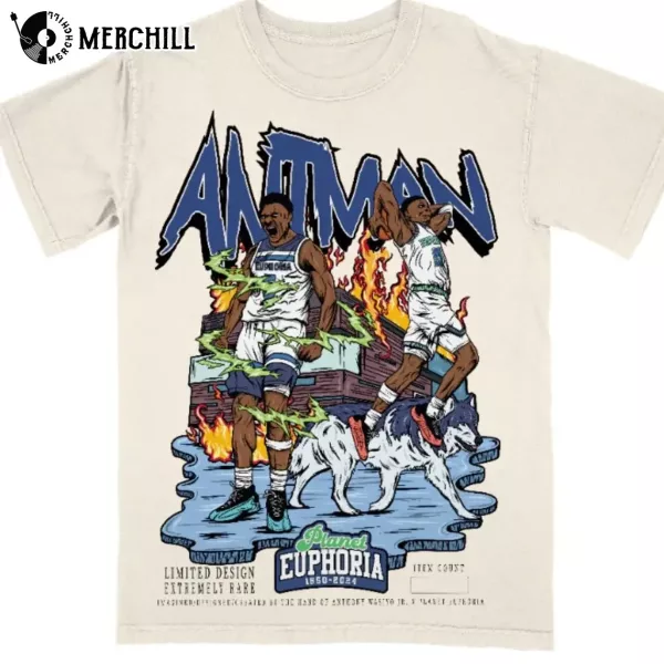Vintage 90s Anthony Edwards Graphic Tee Minnesota Timberwolves Gifts