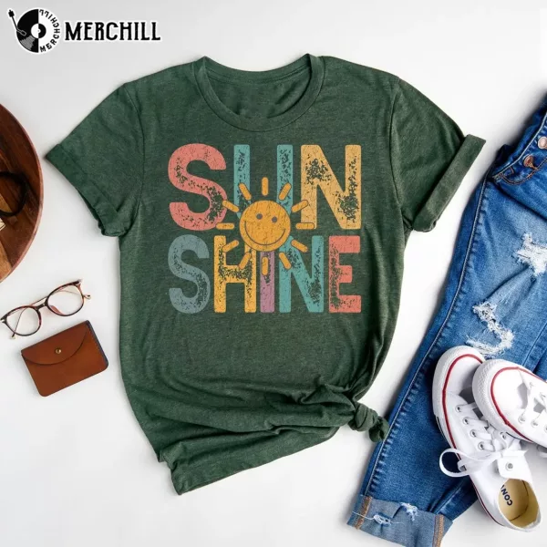 Vintage Beach Vacation Hello Sunshine Shirt Summer Gift Ideas
