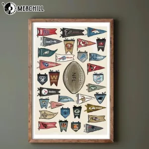 Vintage NFL Flag Poster NFL Football Gifts