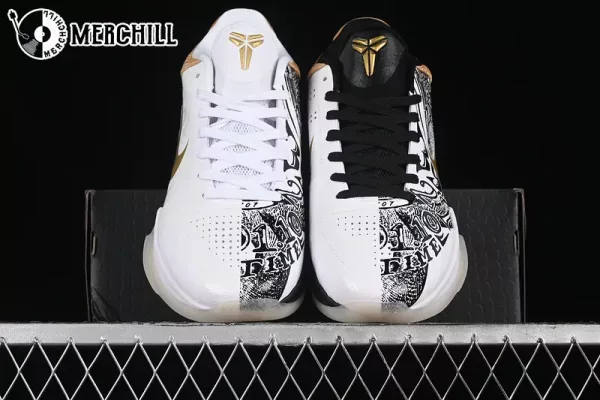 Zoom Basketball Sneakers Bryant Gifts – WHITE/METALLIC GOLD/BLACK – Top Men’s Sneakers for Elite Court Performance
