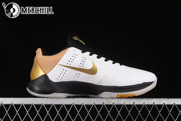 Zoom Basketball Sneakers Bryant Gifts – WHITE/METALLIC GOLD/BLACK – Top Men’s Sneakers for Elite Court Performance